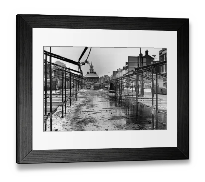 Framed Print : Stockton Market, Stockton High Street. Just 6 stall holders out of a normal 180 Framed Print : Stockton Market, Stockton High Street. Just 6 stall holders out of a normal 180