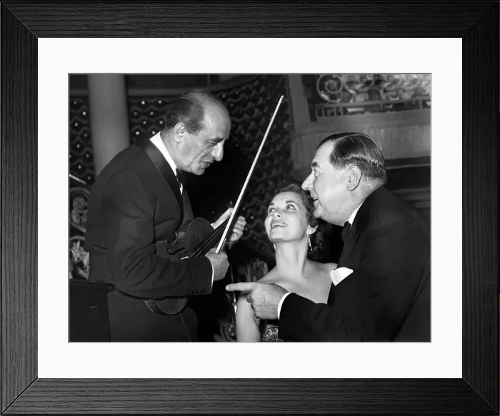 Framed Print : English bandleader and violinist Bert Ambrose pictured at the Cafe de Paris ballroom in