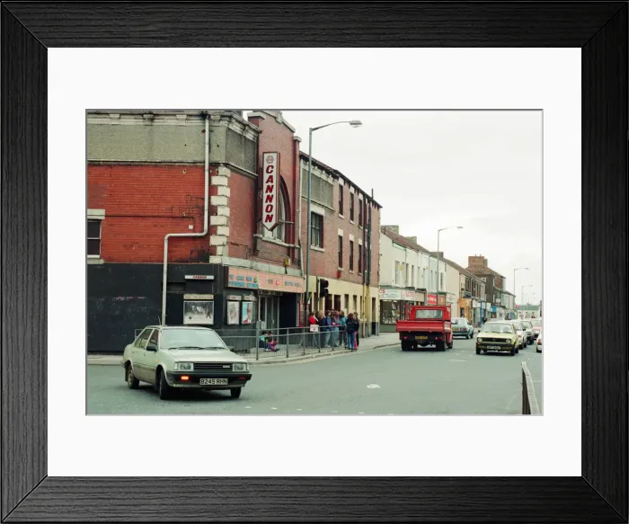Framed Print : Cannon Cinema and Shops, along Prince Regent Street, Stockton, due to be demolished Framed Print : Cannon Cinema and Shops, along Prince Regent Street, Stockton, due to be demolished