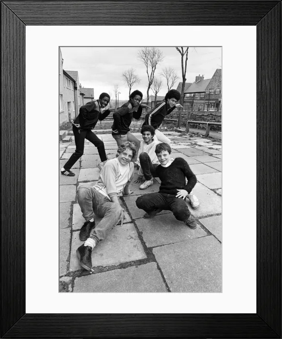 Framed Print : Practising breakdance routines for a fundraising event in aid of the Ethiopian famine Framed Print : Practising breakdance routines for a fundraising event in aid of the Ethiopian famine