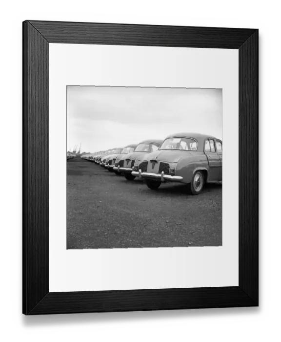 Framed Print : Renault Cars: picture shows some of the 3 to 4 thousand Renault Cars