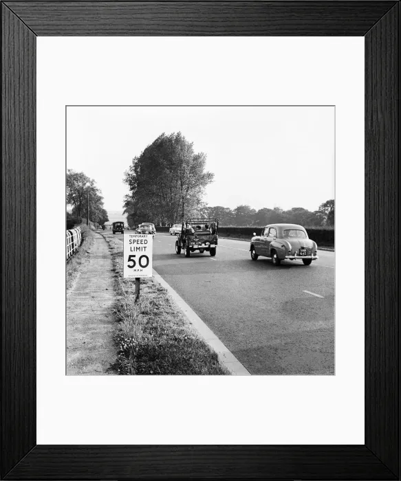 Framed Print : 50 MPH Signs. June 1960 M4292-002 Framed Print : 50 MPH Signs. June 1960 M4292-002