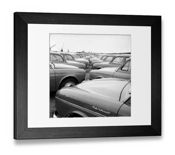 Framed Print : Renault Cars: picture shows some of the 3 to 4 thousand Renault Cars Framed Print : Renault Cars: picture shows some of the 3 to 4 thousand Renault Cars