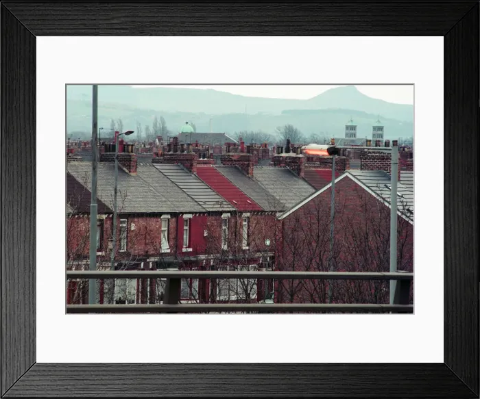 Framed Print : Middlesbrough, 16th February 1993. Rooftops and Chimney Pots Framed Print : Middlesbrough, 16th February 1993. Rooftops and Chimney Pots