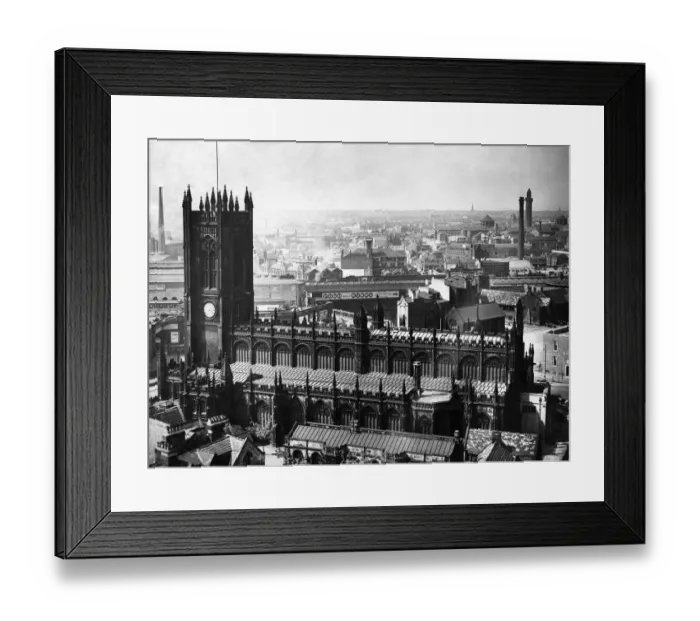 Framed Print : General view of Manchester Cathedral, Greater Manchester. June 1959 Framed Print : General view of Manchester Cathedral, Greater Manchester. June 1959