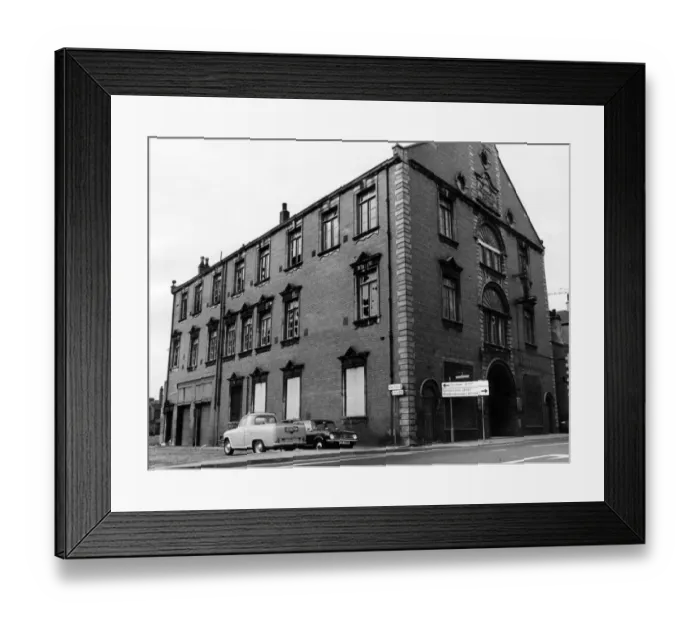 Framed Print : Jubilee Hall, Leeds Street, Stockton, 12th October 1972 Framed Print : Jubilee Hall, Leeds Street, Stockton, 12th October 1972