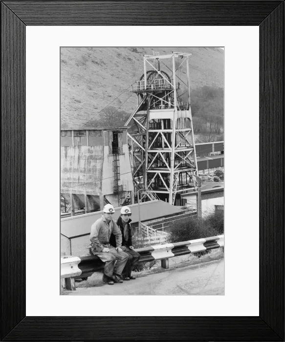 Framed Print : Coal miners Phillip Jenkins (left) and Chris Lee seen here at the Taff Merthyr Colliery Framed Print : Coal miners Phillip Jenkins (left) and Chris Lee seen here at the Taff Merthyr Colliery