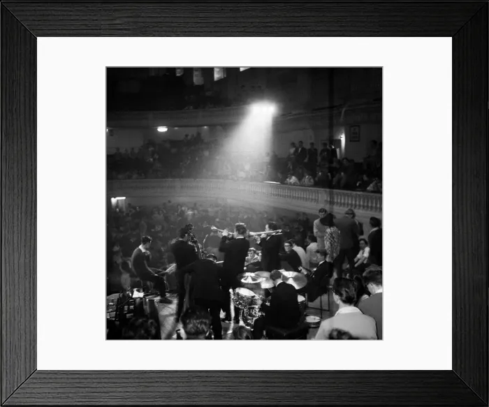 Framed Print : Teenagers dancing at a jazz festival at the Town Hall in Birmingham Framed Print : Teenagers dancing at a jazz festival at the Town Hall in Birmingham