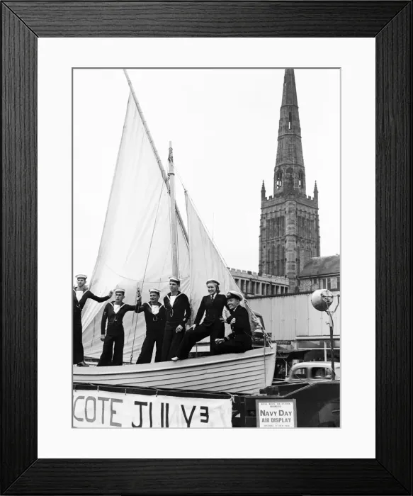 Framed Print : Naval Cadets seen here in Coventry City Centre advertising the RNAS Bramcote Navy Day Air
