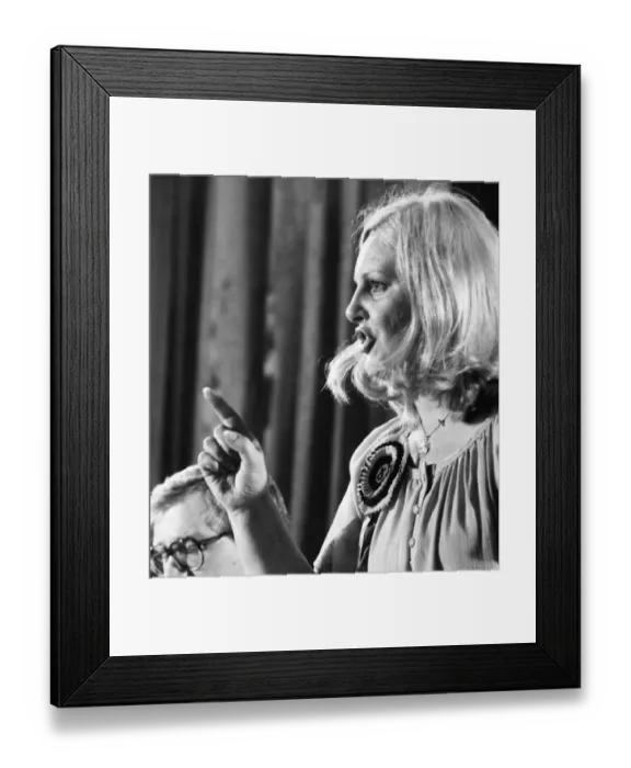 Framed Print : Margo MacDonald seen here addressing a rally in Hamilton 25th May 1978 Framed Print : Margo MacDonald seen here addressing a rally in Hamilton 25th May 1978