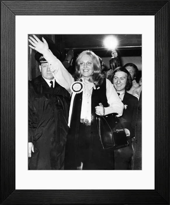 Framed Print : Margo MacDonald Scottish Nationalist candidate celebrates her success in The Govan Framed Print : Margo MacDonald Scottish Nationalist candidate celebrates her success in The Govan