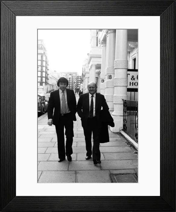 Framed Print : Manager Terry Venables and Chairman Jim Gregory of Queens Park Rangers F Framed Print : Manager Terry Venables and Chairman Jim Gregory of Queens Park Rangers F