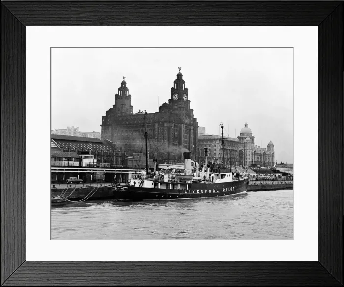 Framed Print : Views of Liverpool, Merseyside, 13th May 1954. Docks and Harbour Board Pilot Ship in dock Framed Print : Views of Liverpool, Merseyside, 13th May 1954. Docks and Harbour Board Pilot Ship in dock