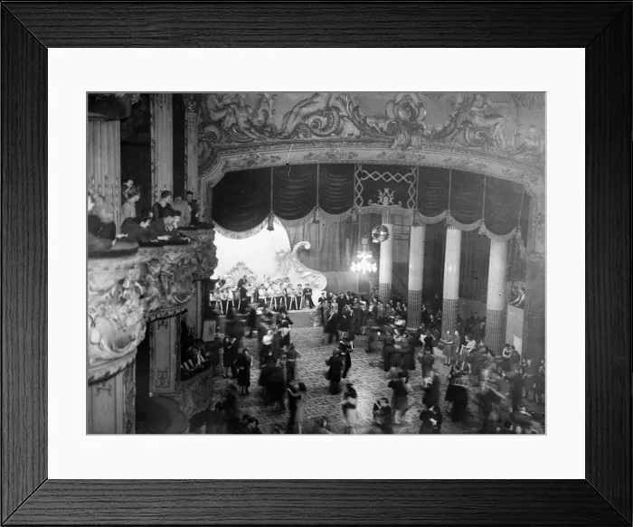 Framed Print : Lyceum Theatre opens as a Dance Hall - the old boxes now used to watch the dancers Framed Print : Lyceum Theatre opens as a Dance Hall - the old boxes now used to watch the dancers