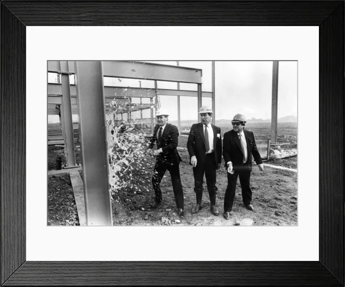 Framed Print : John Hall gives Tynesides £150 million shopping centre a champagne send off