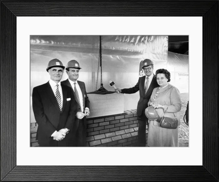 Framed Print : The foundation stone was laid today at Gatesheads new multi-million-pound Framed Print : The foundation stone was laid today at Gatesheads new multi-million-pound
