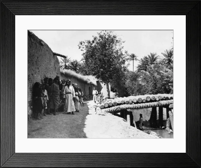 Framed Print : A scene in a village beyond Baghdad as the British army advance in Mesopotamia Framed Print : A scene in a village beyond Baghdad as the British army advance in Mesopotamia