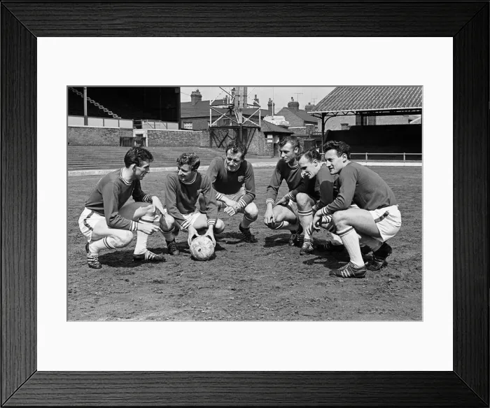 Framed Print : Leicester City team training at Filbert Street. Left to right: Colin Appleton Framed Print : Leicester City team training at Filbert Street. Left to right: Colin Appleton