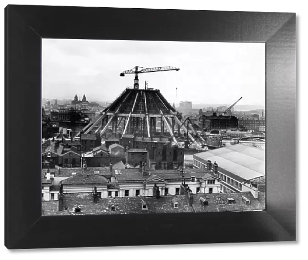 Construction of Liverpool Metropolitan Cathedral, view from a Liverpool University