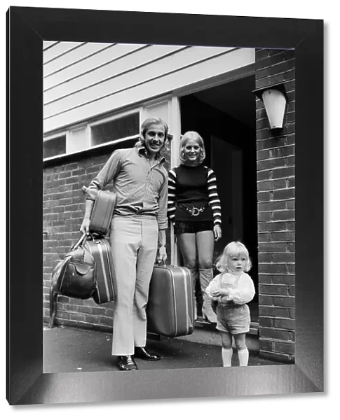 New Leicester City footballer Alan Birchenall with his packed suitcases ready for his