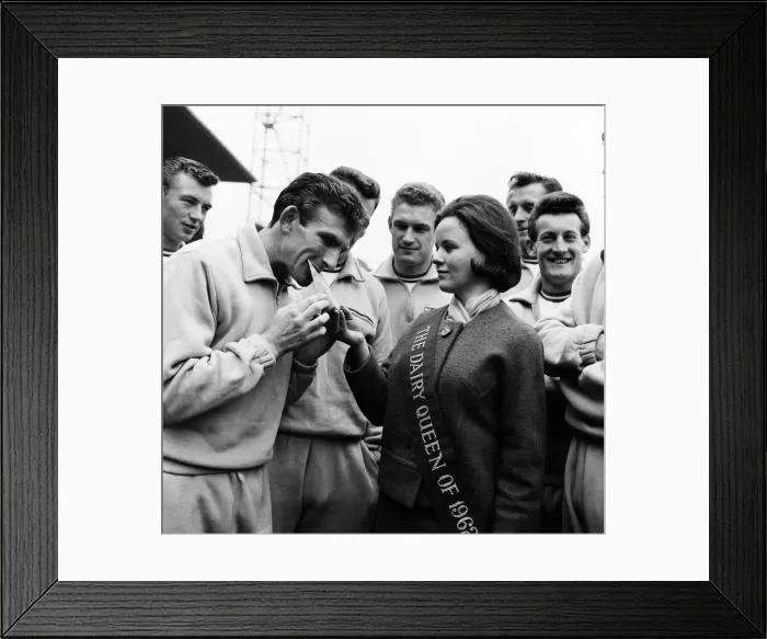 Framed Print : Leicester City team training at Filbert Street ahead of the 1963 FA Cup Final