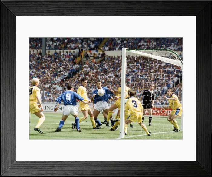 Framed Print : 1992 Play Off Final at Wembley Stadium. Blackburn Rovers 1 v Leicester City 0 Framed Print : 1992 Play Off Final at Wembley Stadium. Blackburn Rovers 1 v Leicester City 0