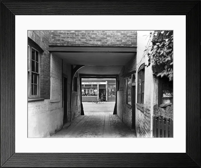 Framed Print : George Inn yard, Uxbridge, London (formerly Middlesex) looking towards F. F Framed Print : George Inn yard, Uxbridge, London (formerly Middlesex) looking towards F. F