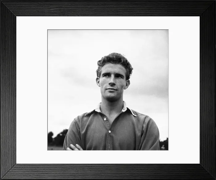 Framed Print : Malcolm Allison of Charlton Athletic during a training session. 10th August 1950 Framed Print : Malcolm Allison of Charlton Athletic during a training session. 10th August 1950