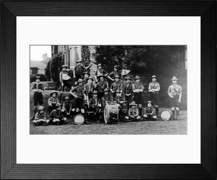 Framed Print : Redcar Scouts, outside Church House, Circa 1916 Framed Print : Redcar Scouts, outside Church House, Circa 1916