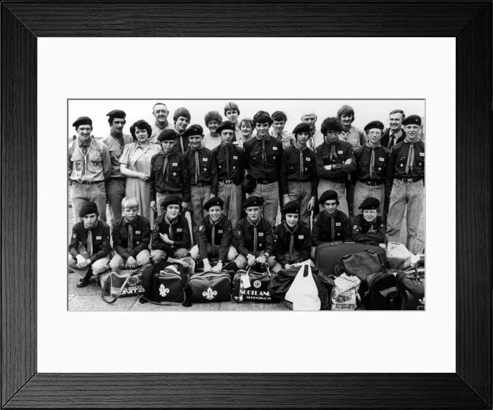 Framed Print : 1st Redcar Scouts, pictured before heading out to Austerlitz, near Utrecht in Holland Framed Print : 1st Redcar Scouts, pictured before heading out to Austerlitz, near Utrecht in Holland