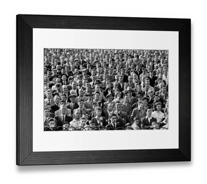 Framed Print : Football - Crowds and Supporters - 1957 female supporters in the crowd at Leicester City Framed Print : Football - Crowds and Supporters - 1957 female supporters in the crowd at Leicester City