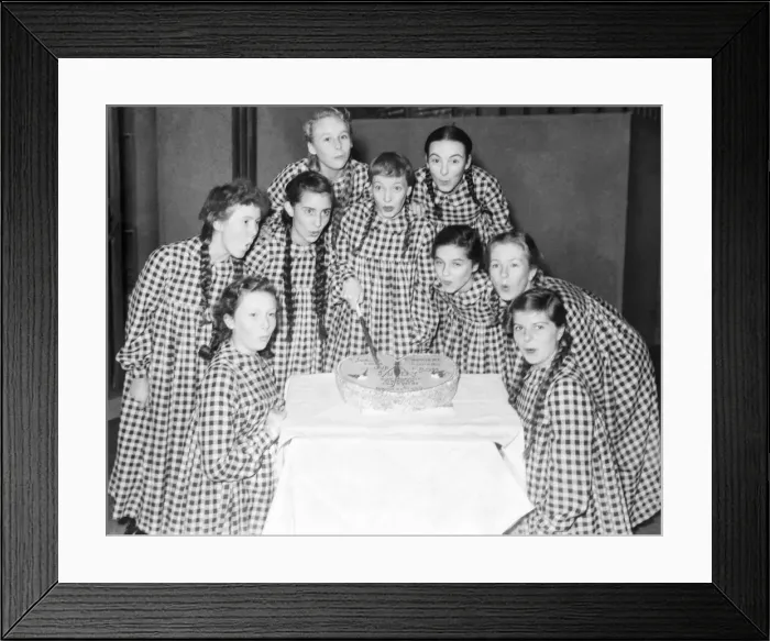 Framed Print : The cast of Love From Judy seen here cutting a cake on the world premiere of the show Framed Print : The cast of Love From Judy seen here cutting a cake on the world premiere of the show