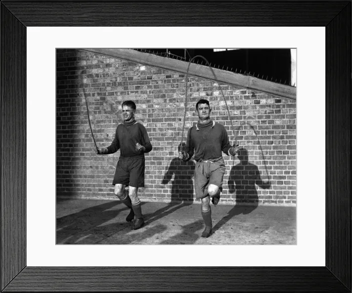 Framed Print : Leicester FC 1930-31. Osbourne and Black training. 1st March 1930 Framed Print : Leicester FC 1930-31. Osbourne and Black training. 1st March 1930
