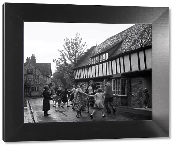 May Day dancing in Church Street, Princes Risborough, Buckinghamshire. 2nd May 1952