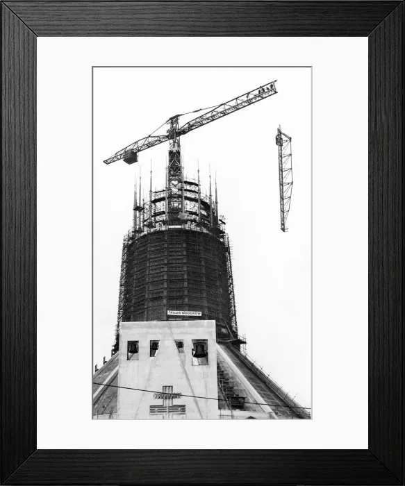 Framed Print : Construction of Liverpool Metropolitan Cathedral, Liverpool, Merseyside Framed Print : Construction of Liverpool Metropolitan Cathedral, Liverpool, Merseyside