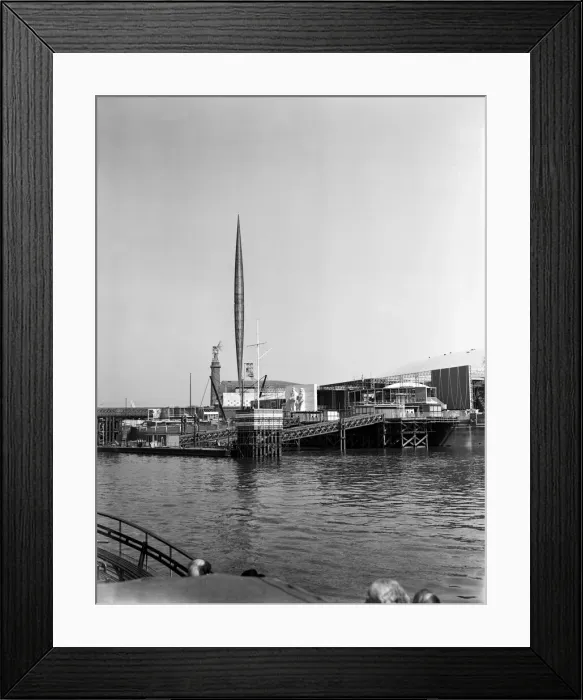 Framed Print : A view from the River Thames of the Skylon, during the Festival of Britain, London