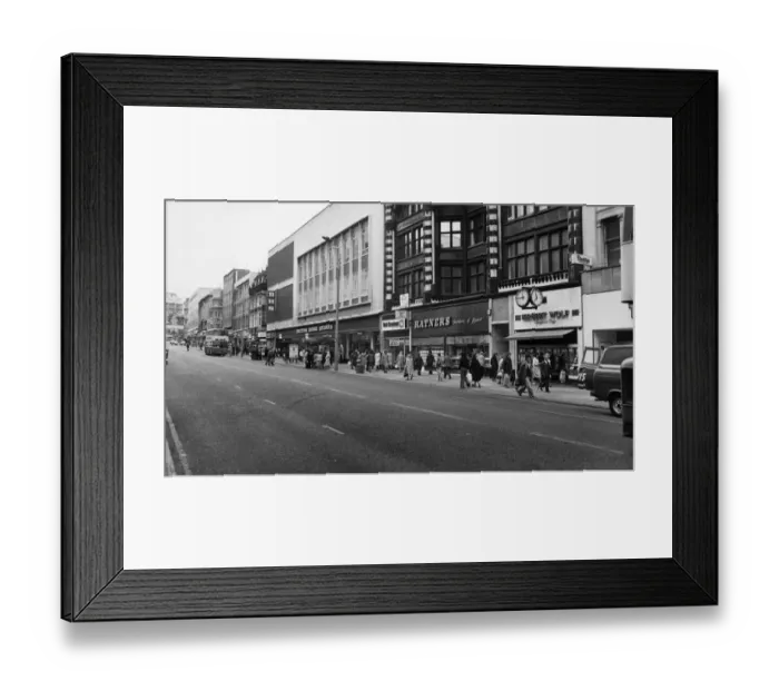Framed Print : General scene of Lord Street Liverpool, Merseyside. 10th July 1980 Framed Print : General scene of Lord Street Liverpool, Merseyside. 10th July 1980