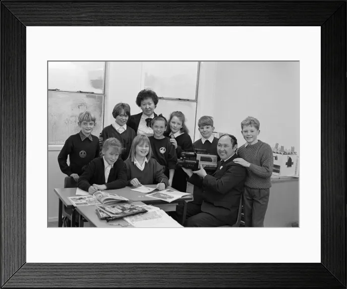 Framed Print : Pupils at St John School Golcar, are to be stars of the small screen Framed Print : Pupils at St John School Golcar, are to be stars of the small screen