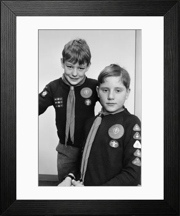 Framed Print : Two Shelley cubs have received gold arrow awards. Matthew Hall (right); 11 Framed Print : Two Shelley cubs have received gold arrow awards. Matthew Hall (right); 11