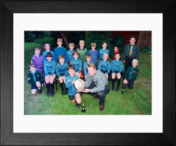Framed Print : 1st Eaglescliffe Cubs Football Team are presented with medals Framed Print : 1st Eaglescliffe Cubs Football Team are presented with medals