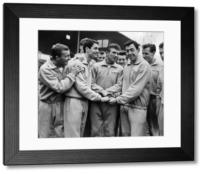 Framed Print : Leicester City, FA Cup Finalists. Three proud fathers Frank McLintock Framed Print : Leicester City, FA Cup Finalists. Three proud fathers Frank McLintock