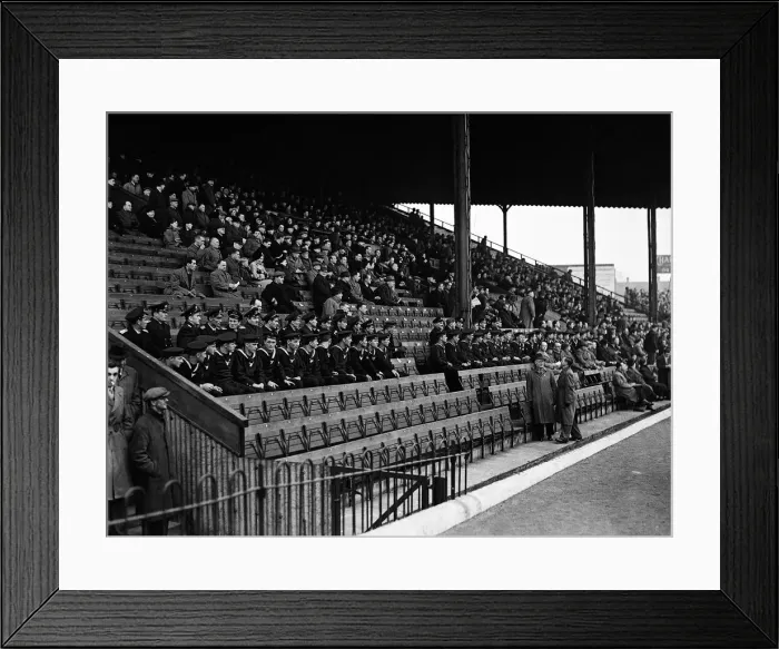 Framed Print : Sailors of the Yugoslavian navy seen here at the Valley ground to watch the match between Framed Print : Sailors of the Yugoslavian navy seen here at the Valley ground to watch the match between