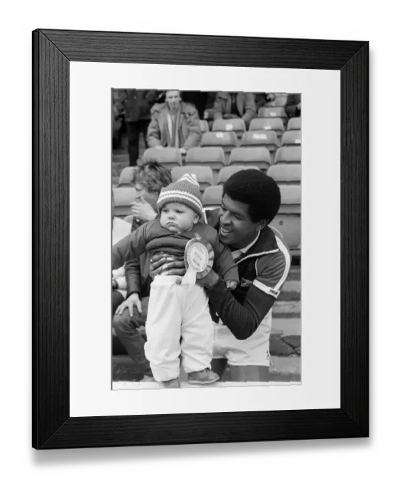 Framed Print : Howard Gayle, Birmingham City football player with mascot Glen Bennett, St Andrews