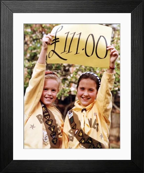 Framed Print : Guisborough Brownies Rosemarie Brownlie and Emma Bennington, both 9 Framed Print : Guisborough Brownies Rosemarie Brownlie and Emma Bennington, both 9