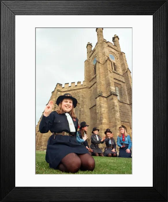 Framed Print : 5th Redcar Girl Guides celebrate the 70th Anniversary. 10 year old Helen Cockerill is Framed Print : 5th Redcar Girl Guides celebrate the 70th Anniversary. 10 year old Helen Cockerill is