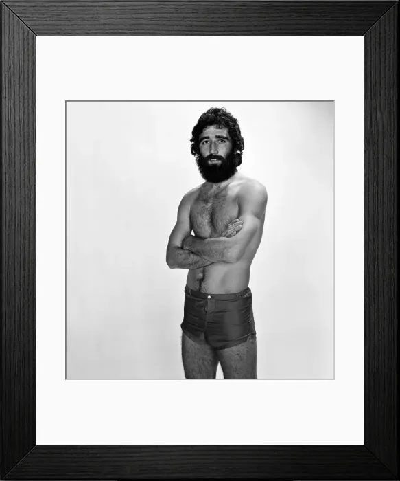 Framed Print : Charlton Athletic footballer Derek Hales poses in the Mirror studio. December 1976 Framed Print : Charlton Athletic footballer Derek Hales poses in the Mirror studio. December 1976