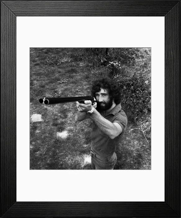 Framed Print : Charlton Athletic footballer Derek Hales poses with his shotgun while out duck shooting Framed Print : Charlton Athletic footballer Derek Hales poses with his shotgun while out duck shooting