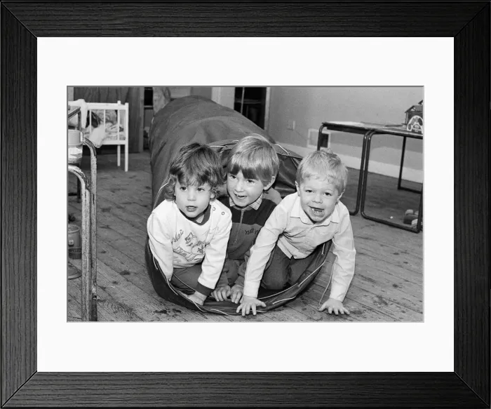 Framed Print : Raring to go! Youngsters Kathryn Wigley, John Steel and James Gledhill get to grips with Framed Print : Raring to go! Youngsters Kathryn Wigley, John Steel and James Gledhill get to grips with