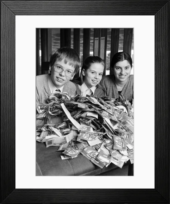 Framed Print : Chocolate chomping Moor End High School pupils have worked their way through almost 6