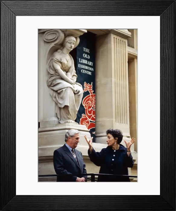 Framed Print : (Old) Central Library, Hayes, Cardiff, Trinity Street main entrance, statues Framed Print : (Old) Central Library, Hayes, Cardiff, Trinity Street main entrance, statues